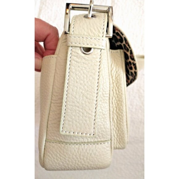 Maxx New York Leather Cream Handbag Shoulder Bag Adjustable Strap 12 x 6 x 3 - Picture 6 of 10